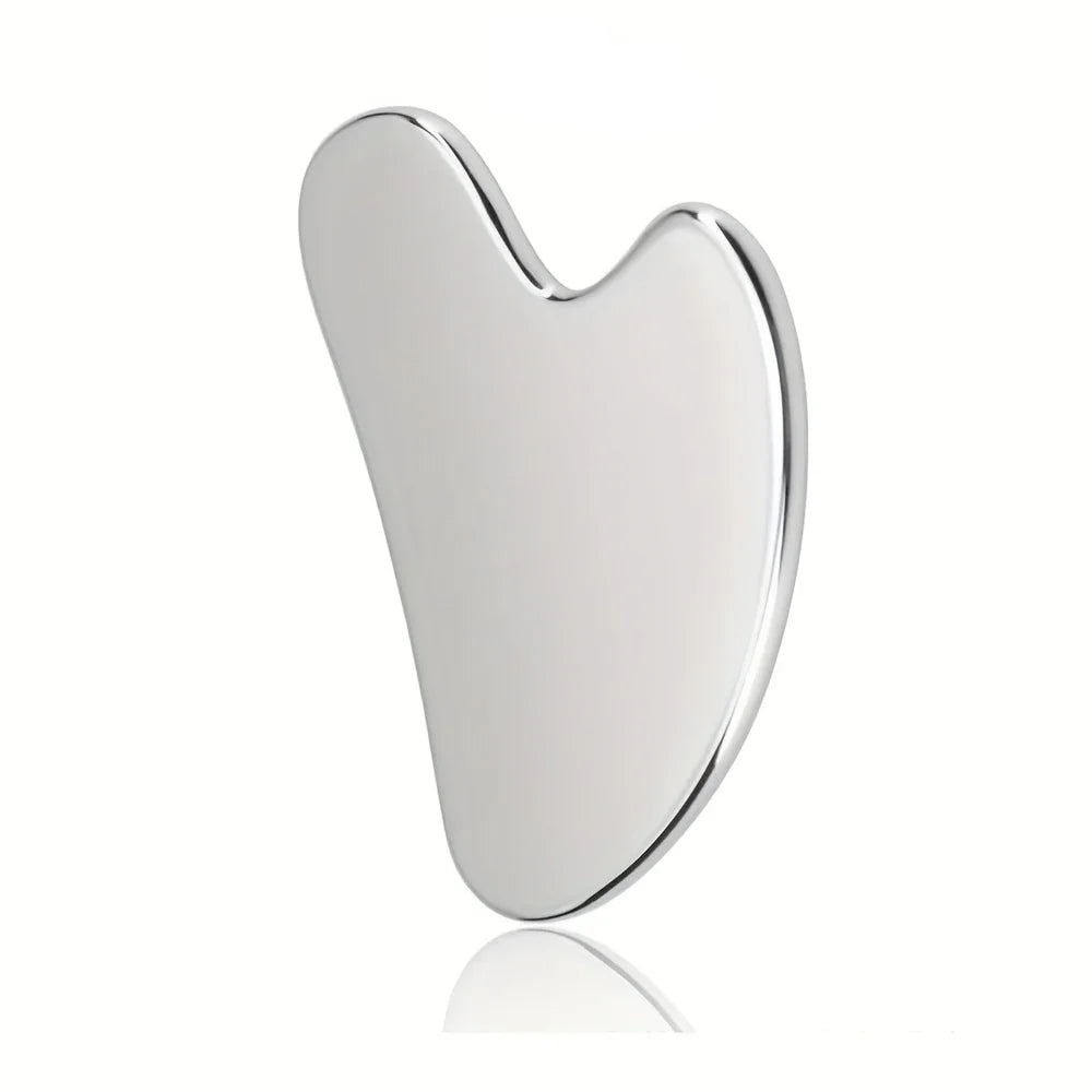 Soothing and Cooling, Stainless Steel Gua Sha Facial Massager - Cooling Eye and Face Tool for Firming, Jawline and Relaxation